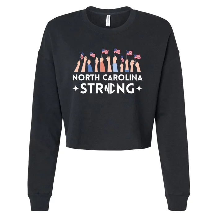 North Carolina Strong Support Nc Flag Cropped Pullover Crew