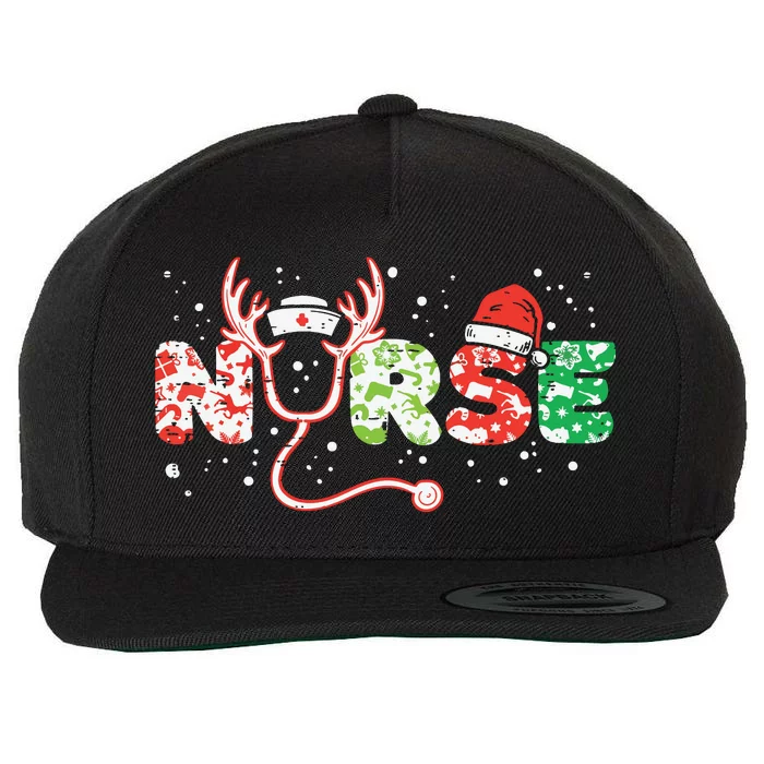 Nurse Christmas Stethoscope Nurses Xmas Scrub Top Women Wool Snapback Cap