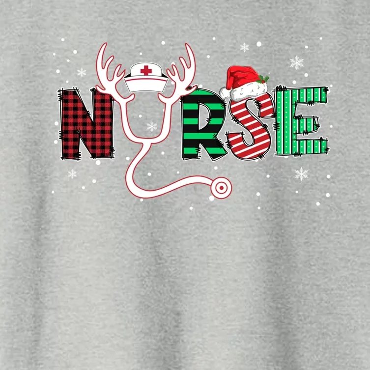 Nurse Christmas Stethoscope Nurses Xmas Scrub Top Meaningful Gift Women's Crop Top Tee