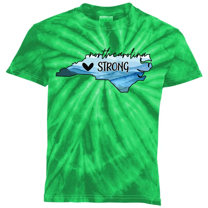 North Carolina Strong Western Nc Hurricane Kids Tie-Dye T-Shirt