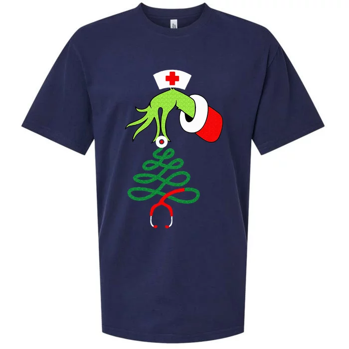 Nurse Christmas Stethoscope Nurses Xmas Sueded Cloud Jersey T-Shirt