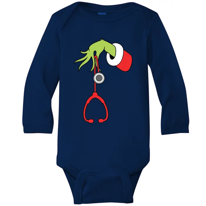 Nurse Christmas Stethoscope Nurses Xmas Pajamas Pjs Women Baby Long Sleeve Bodysuit