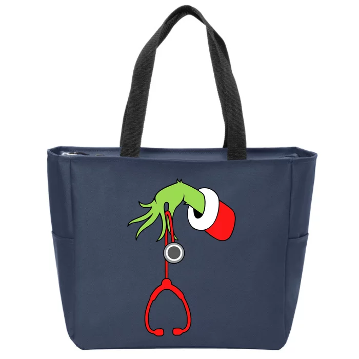 Nurse Christmas Stethoscope Nurses Xmas Pajamas Pjs Women Zip Tote Bag