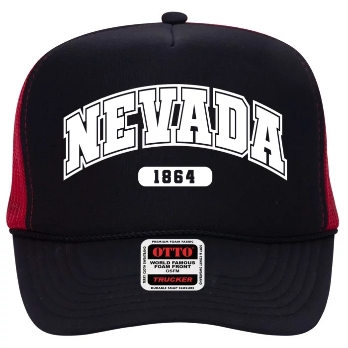 Nevada Collegiate Style 1864 High Crown Mesh Trucker Hat