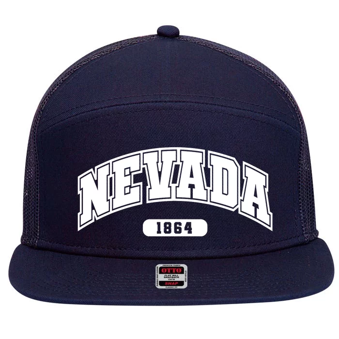 Nevada Collegiate Style 1864 7 Panel Mesh Trucker Snapback Hat