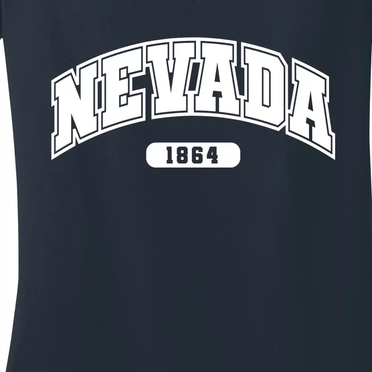 Nevada Collegiate Style 1864 Women's V-Neck T-Shirt