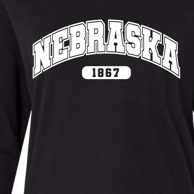 Nebraska Collegiate Style 1867 Womens Cotton Relaxed Long Sleeve T-Shirt