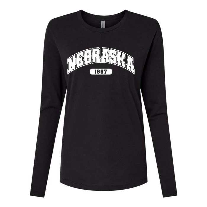 Nebraska Collegiate Style 1867 Womens Cotton Relaxed Long Sleeve T-Shirt