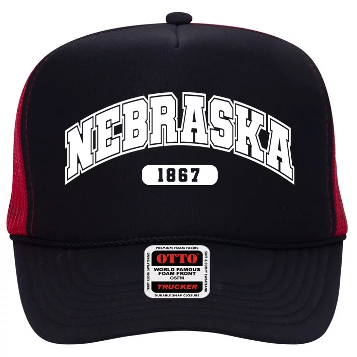 Nebraska Collegiate Style 1867 High Crown Mesh Trucker Hat