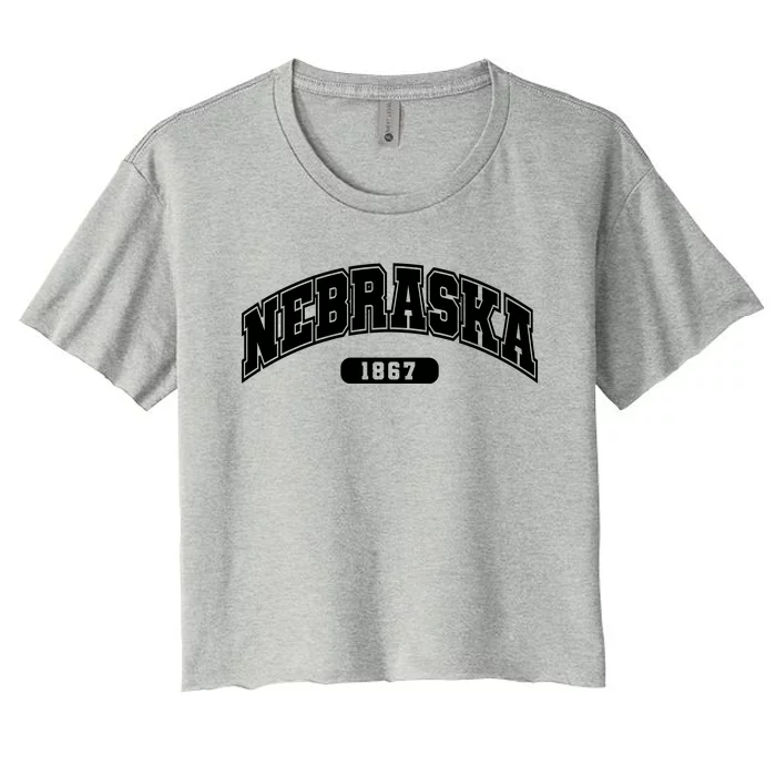 Nebraska Collegiate Style 1867 Women's Crop Top Tee