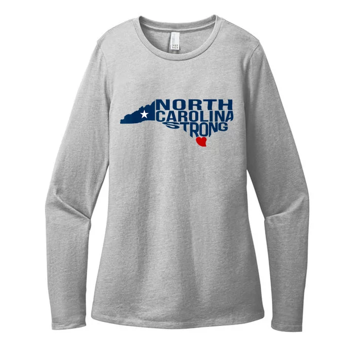 North Carolina Strong With Nc State And Love North Carolina Womens CVC Long Sleeve Shirt