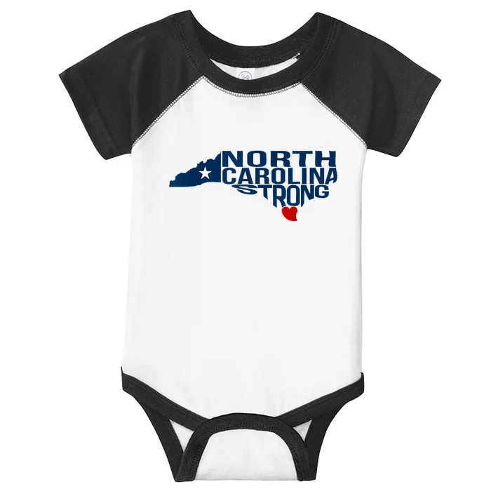 North Carolina Strong With Nc State And Love North Carolina Infant Baby Jersey Bodysuit