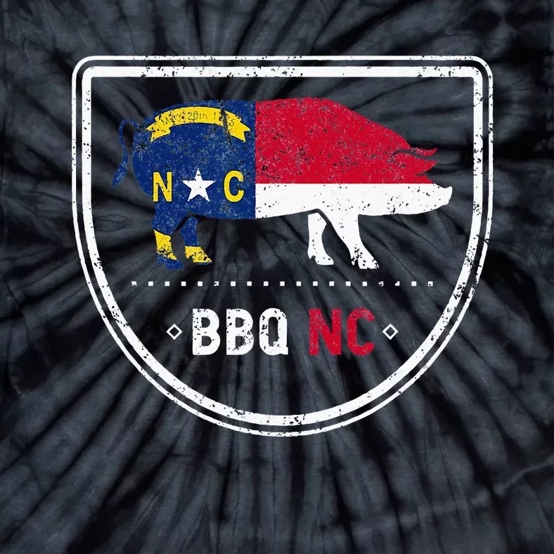 North Carolina State Flag BBQ NC Tie-Dye T-Shirt