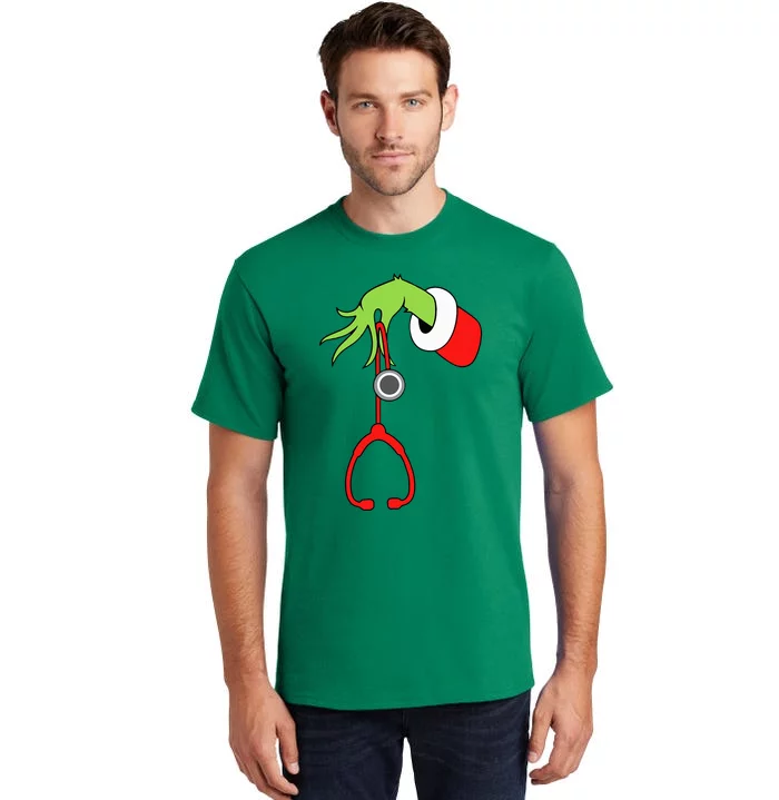 Nurse Christmas Stethoscope Nurses Xmas Pajamas Pjs Tall T-Shirt