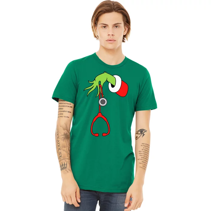 Nurse Christmas Stethoscope Nurses Xmas Pajamas Pjs Premium T-Shirt