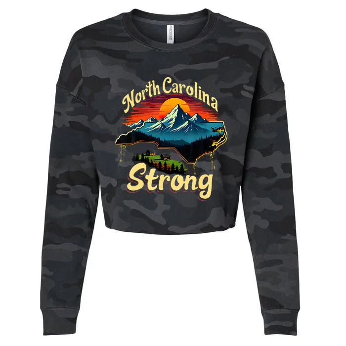 North Carolina Strong Strong Nc State Support Cropped Pullover Crew