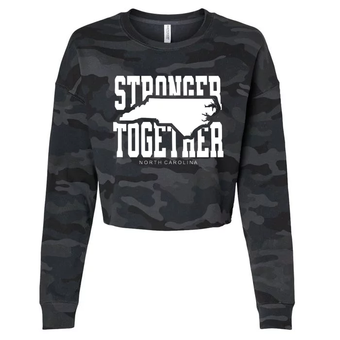 North Carolina Stronger Together Hurricane Helene Map Cropped Pullover Crew