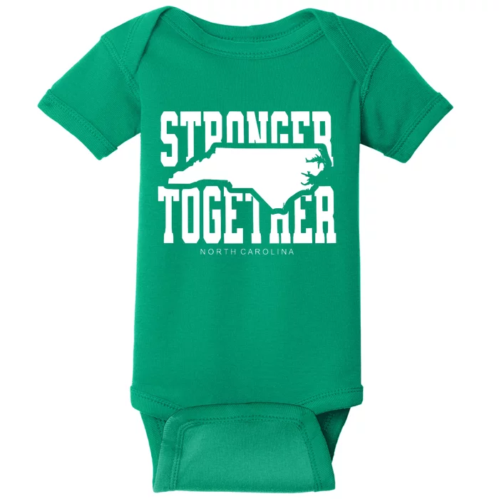 North Carolina Stronger Together Hurricane Helene Map Baby Bodysuit