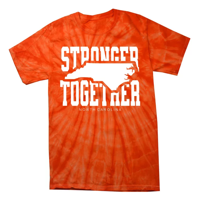 North Carolina Stronger Together Hurricane Helene Map Tie-Dye T-Shirt