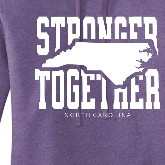 North Carolina Stronger Together Hurricane Helene Map Women's Pullover Hoodie