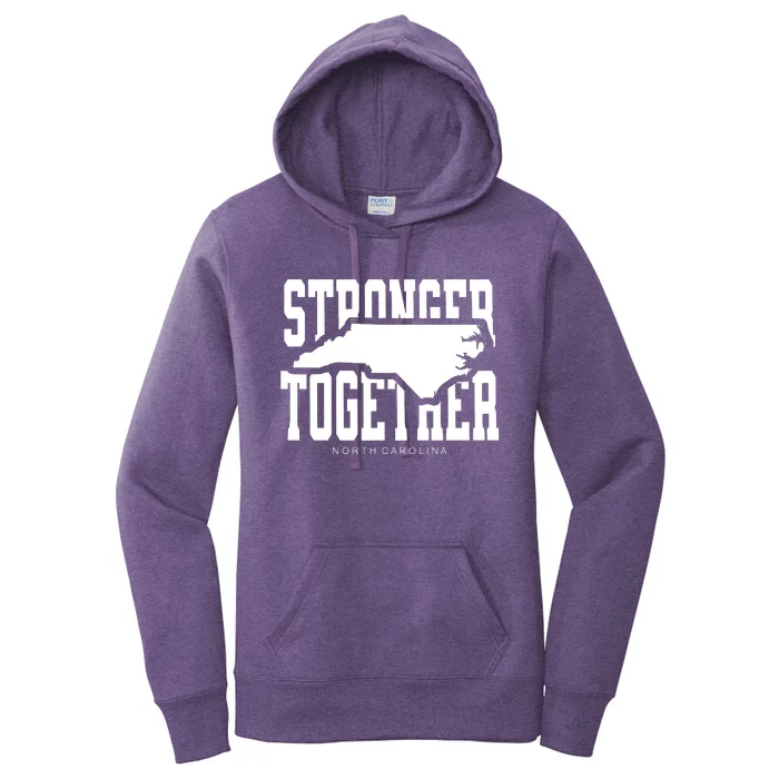 North Carolina Stronger Together Hurricane Helene Map Women's Pullover Hoodie