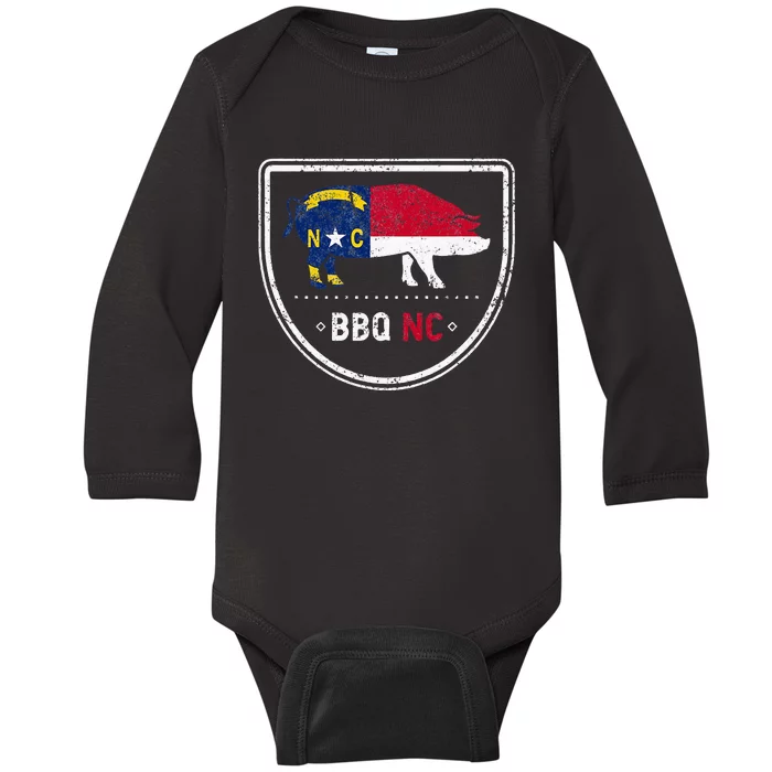 North Carolina State Flag Bbq Nc Baby Long Sleeve Bodysuit