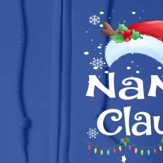 Nana Claus Santa Christmas Matching Family Pajama Funny Gift Full Zip Hoodie