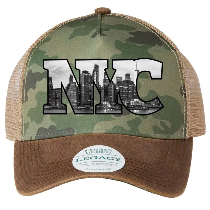 Nyc City Skyline Of Downtown New York City New York Legacy Tie Dye Trucker Hat