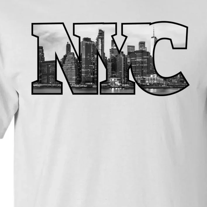 Nyc City Skyline Of Downtown New York City New York Tall T-Shirt