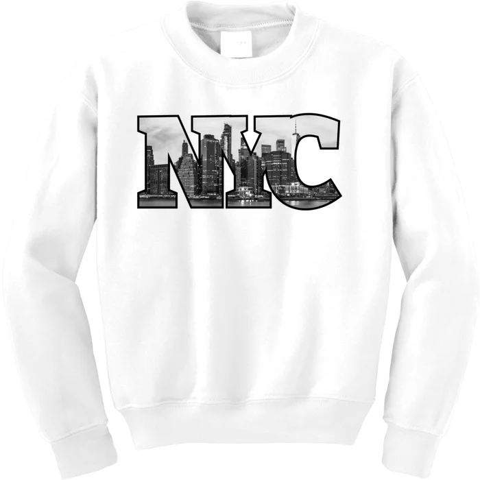 Nyc City Skyline Of Downtown New York City New York Kids Sweatshirt