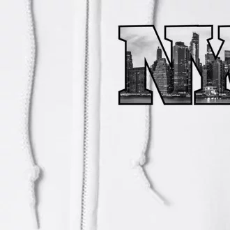 Nyc City Skyline Of Downtown New York City New York Full Zip Hoodie