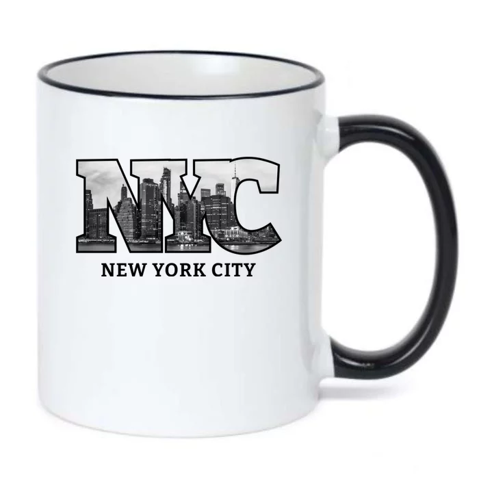 Nyc City Skyline Of Downtown New York City New York Black Color Changing Mug