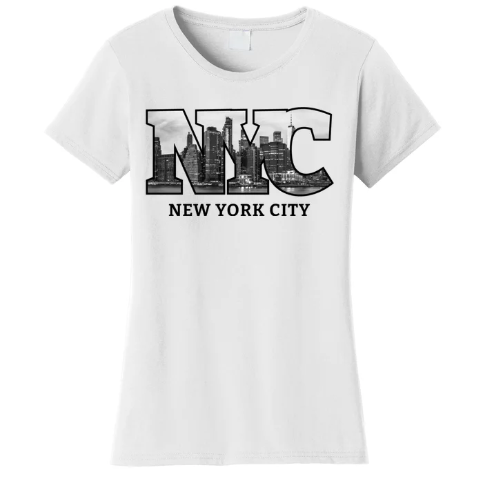 Nyc City Skyline Of Downtown New York City New York Women's T-Shirt