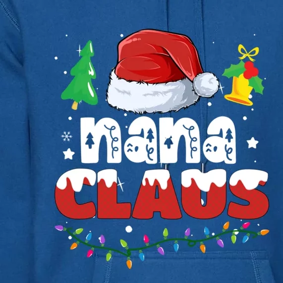 Nana Claus Santa Hat Christmas Family Matching Group Funny Gift Premium Hoodie