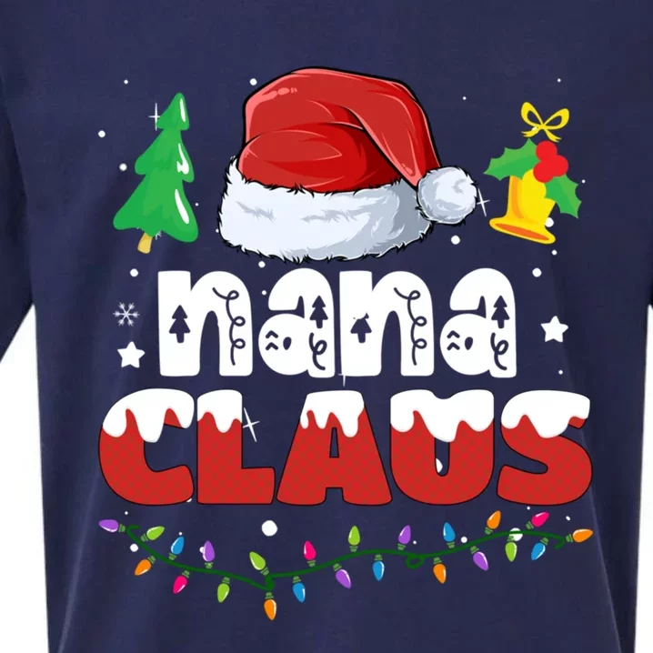 Nana Claus Santa Hat Christmas Family Matching Group Funny Gift Sueded Cloud Jersey T-Shirt