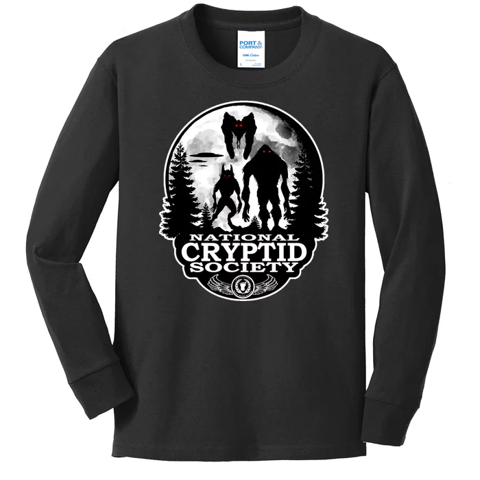 National Cryptid Society Mothman Kids Long Sleeve Shirt