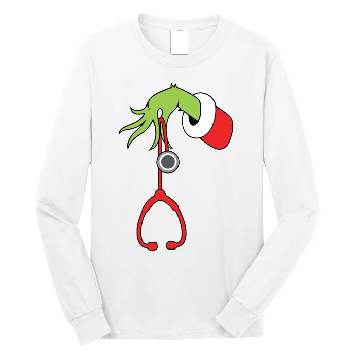 Nurse Christmas Stethoscope Nurses Xmas Pajamas Pjs Women Long Sleeve Shirt