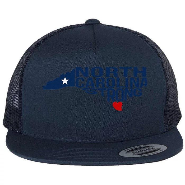 North Carolina Strong With Nc State And Love North Carolina Flat Bill Trucker Hat