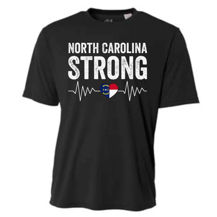 North Carolina Strong With Nc State And Love North Carolina Cooling Performance Crew T-Shirt