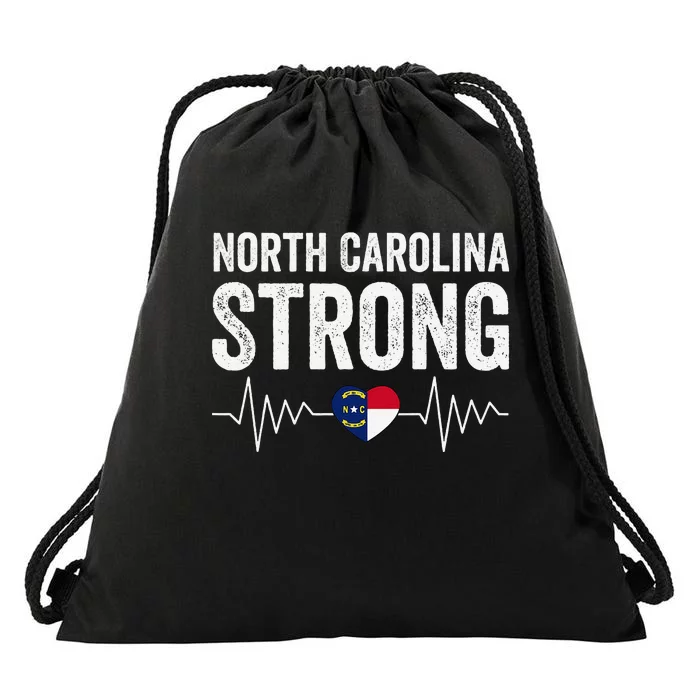 North Carolina Strong With Nc State And Love North Carolina Drawstring Bag