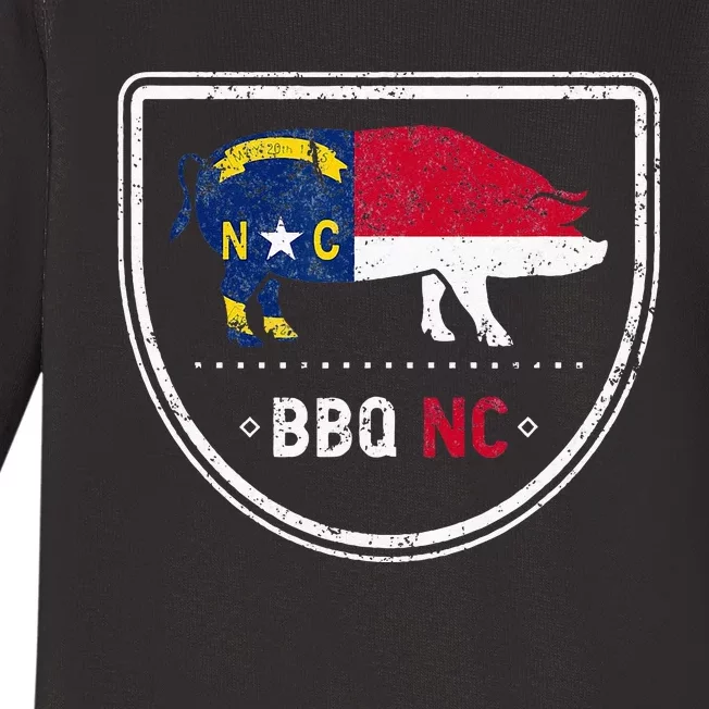 North Carolina State Flag BBQ NC Baby Long Sleeve Bodysuit