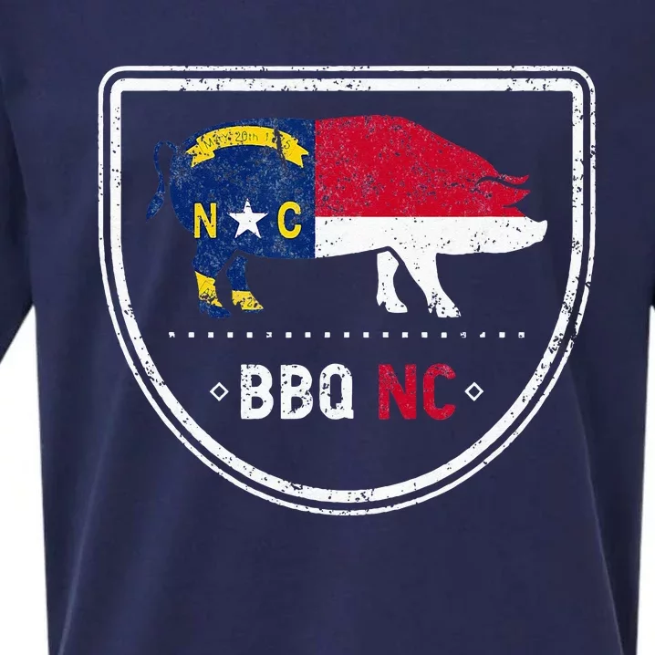 North Carolina State Flag BBQ NC Sueded Cloud Jersey T-Shirt