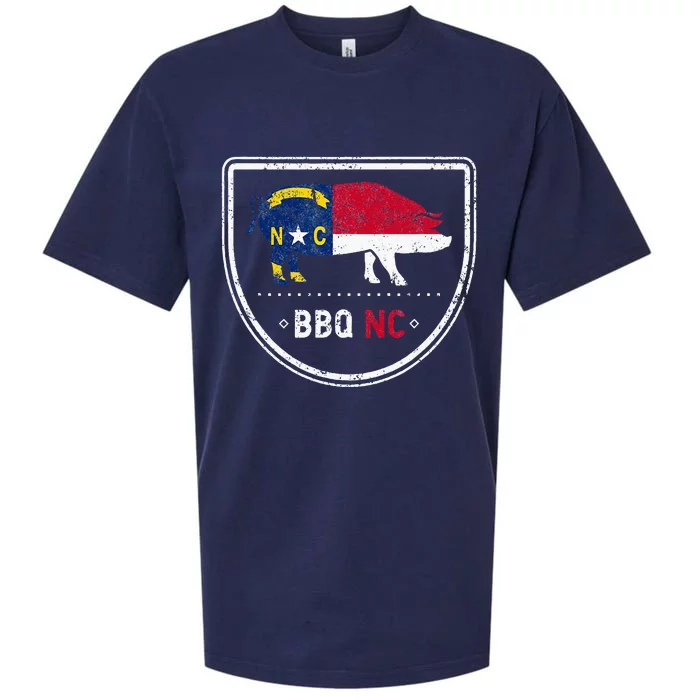 North Carolina State Flag BBQ NC Sueded Cloud Jersey T-Shirt