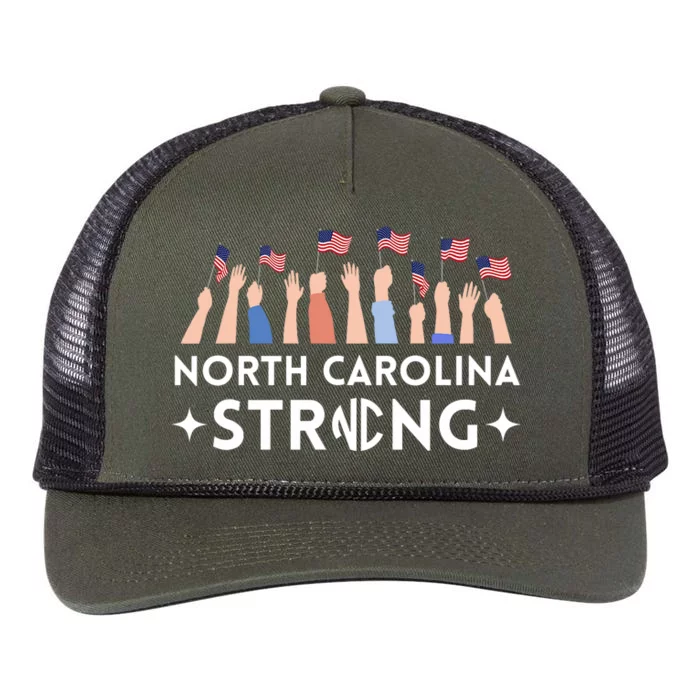 North Carolina Strong Support Nc Flag Retro Rope Trucker Hat Cap