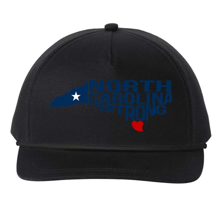 North Carolina Strong With Nc State And Love North Carolina Snapback Five-Panel Rope Hat