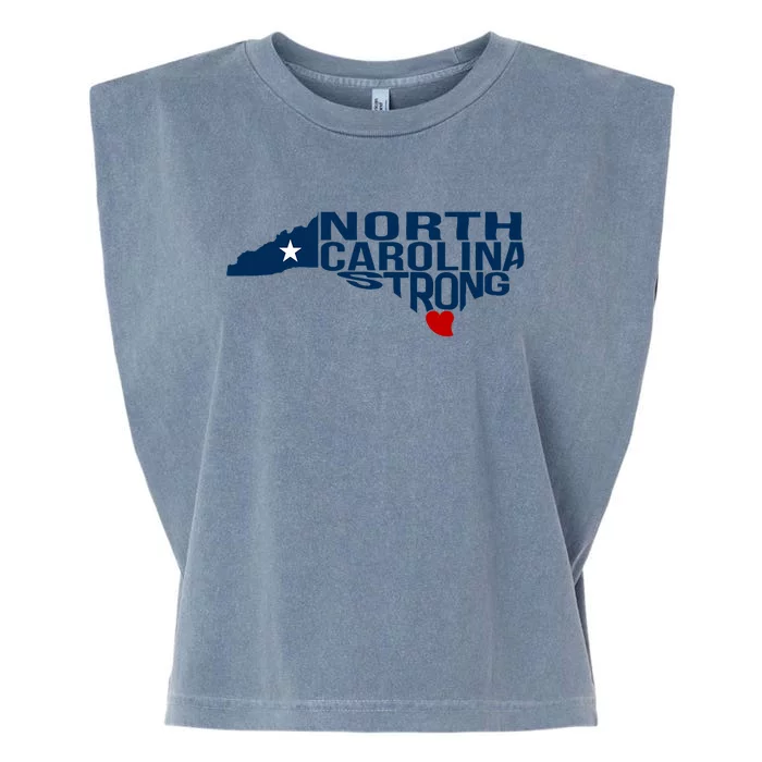 North Carolina Strong With Nc State And Love North Carolina Garment-Dyed Women's Muscle Tee