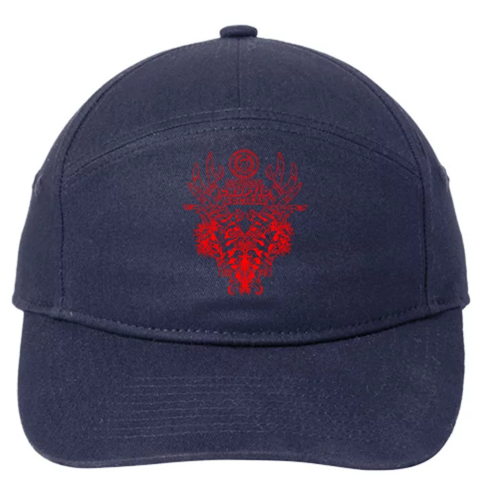 National Cryptid Society Wendigo Mask (Red) Monster Gift 7-Panel Snapback Hat