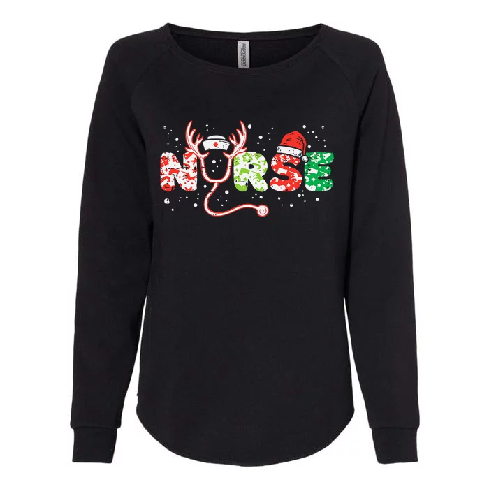 Nurse Christmas Stethoscope Nurses Xmas Womens California Wash Sweatshirt