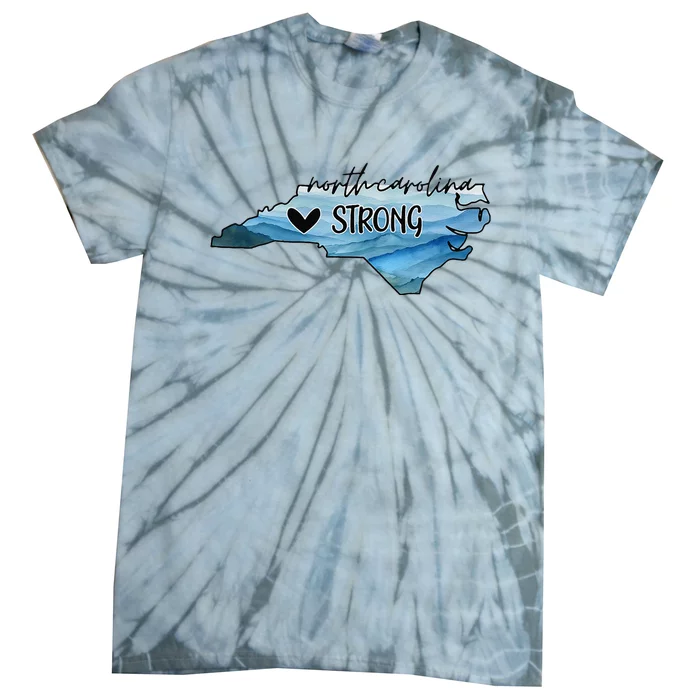 North Carolina Strong With Nc State And Love North Carolina Tie-Dye T-Shirt