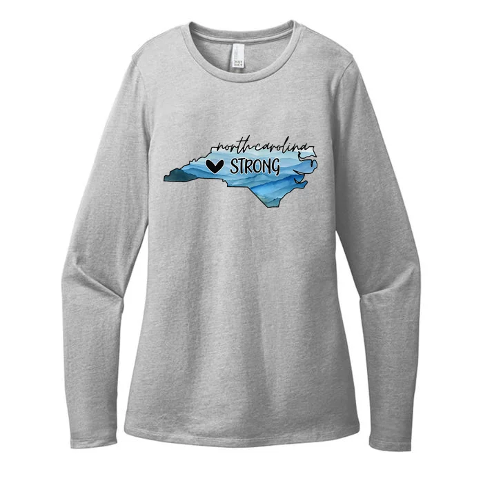 North Carolina Strong With Nc State And Love North Carolina Womens CVC Long Sleeve Shirt